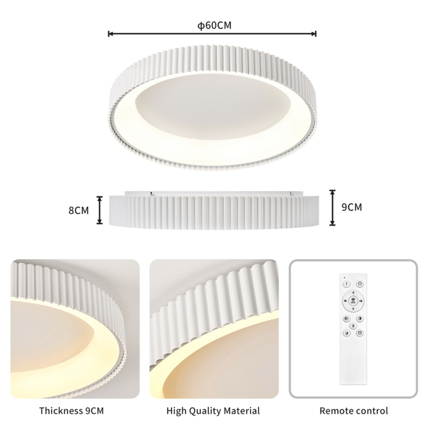 Brilagi - ściemnialna oprawa sufitowa FALCON MODERN LED/54W/230V 3000-6000K 60 cm biała + pilot zdalnego sterowania