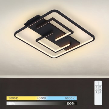Brilagi - Ściemnialna lampa sufitowa LED FLARE LED/34W/230V 3000–6000K 48×48 cm czarna + pilot zdalnego sterowania