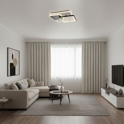 Brilagi - ściemnialna oprawa sufitowa FLARE LED/64W/230V 3000-6000K 45x45 cm biała/czarna + pilot zdalnego sterowania