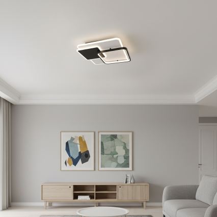 Brilagi - ściemnialna oprawa sufitowa FLARE LED/64W/230V 3000-6000K 45x45 cm biała/czarna + pilot zdalnego sterowania