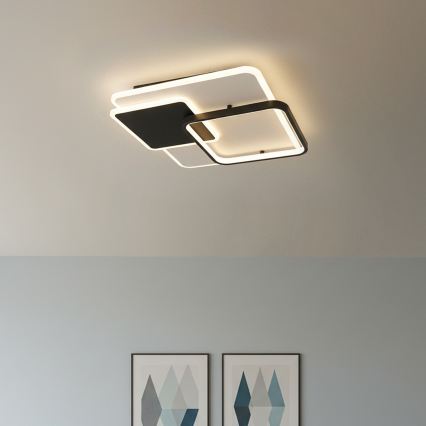 Brilagi - ściemnialna oprawa sufitowa FLARE LED/64W/230V 3000-6000K 45x45 cm biała/czarna + pilot zdalnego sterowania