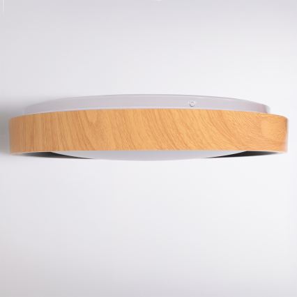 Brilagi - ściemnialna oprawa sufitowa FLOCO LED/48W/230V 3000-6500K średnica 40 cm dekor drewna/czarny + pilot zdalnego sterowania