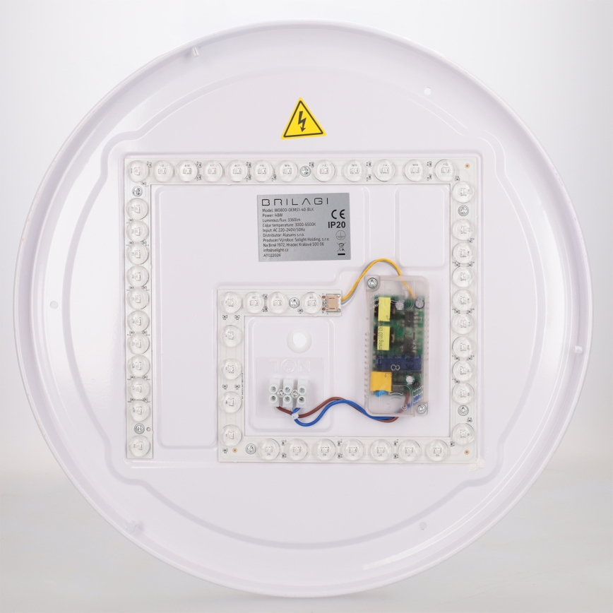 Brilagi - ściemnialna oprawa sufitowa FLOCO LED/48W/230V 3000-6500K średnica 40 cm dekor drewna/czarny + pilot zdalnego sterowania