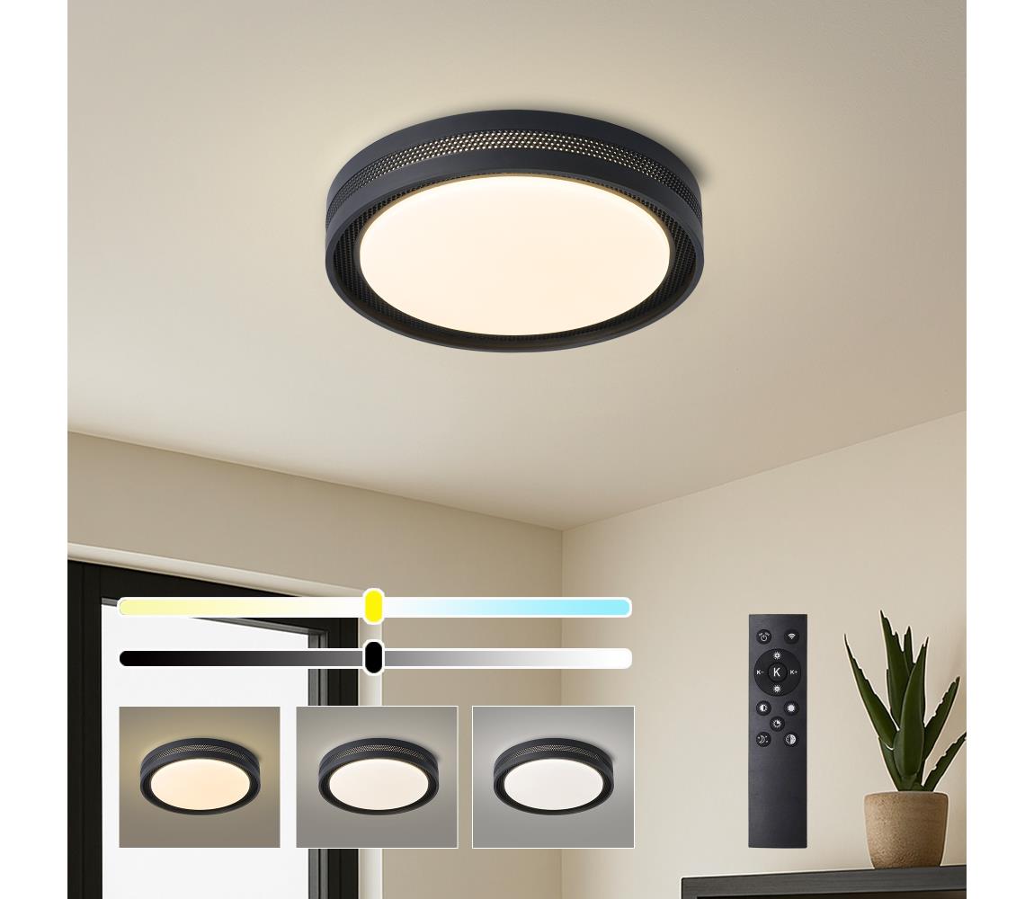 Brilagi - ściemnialna lampa sufitowa LED KREON LED/54W/230V 3000-6000K czarna śr. 38 cm +pilot