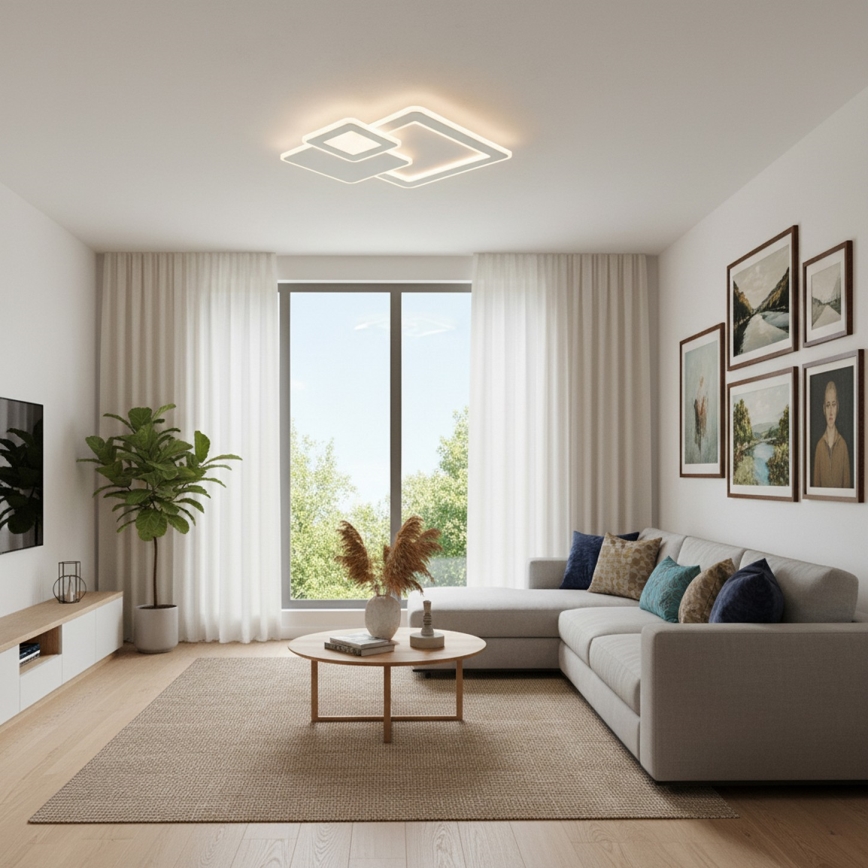Brilagi - LED ściemnialna oprawa sufitowa MODERN LED/93W/230V 3000-6000K 48,5x48,5 cm + pilot zdalnego sterowania