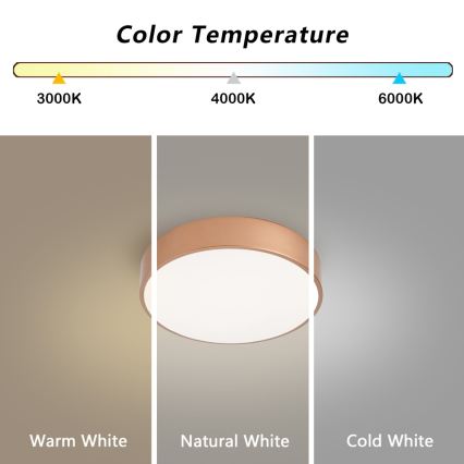 BRILAGI - LED ściemnialna lampa sufitowa POOL LED/24W/230V 3000-6000K śr. 20 cm miedziana + pilot zdalnego sterowania