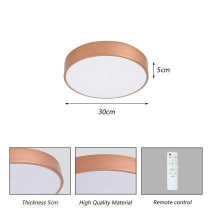 Brilagi - LED ściemnialna oprawa sufitowa POOL LED/36W/230V 3000-6000K śr. 30 cm brązowa + pilot