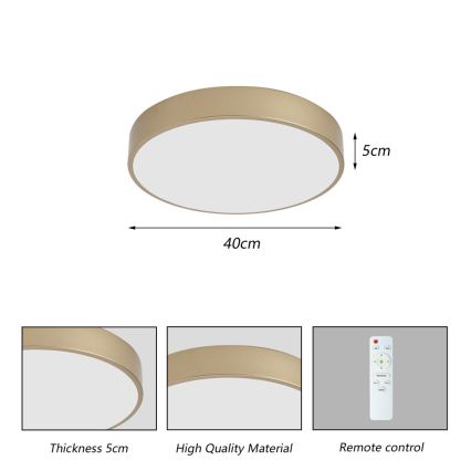 Brilagi - Ściemnialna oprawa sufitowa LED POOL LED/48W/230V 3000-6000K śr. 40 cm złota + pilot zdalnego sterowania