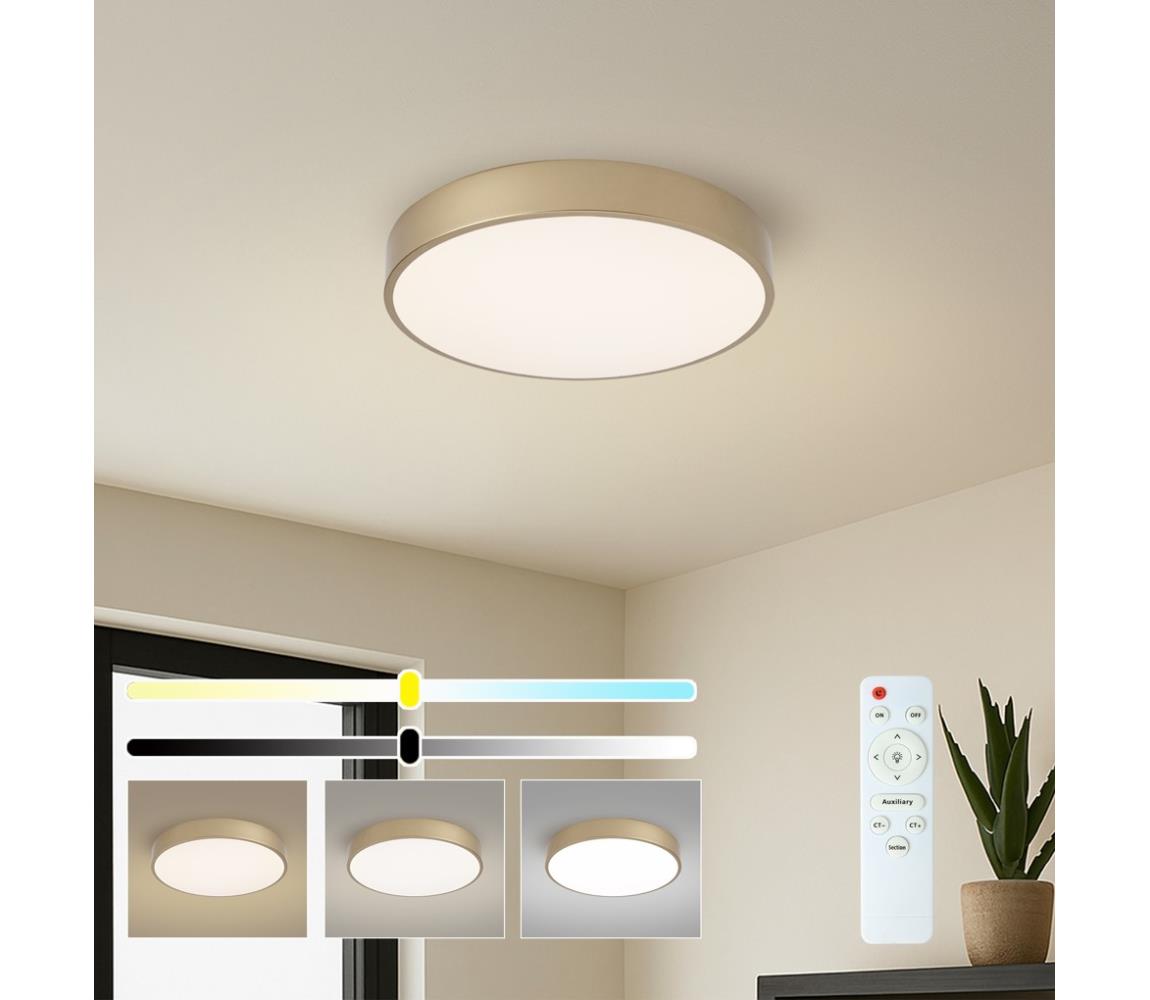 Brilagi - ściemnialna lampa sufitowa LED POOL LED/48W/230V śr. 40 cm złota + pilot