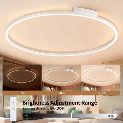 Brilagi - LED ściemnialna oprawa sufitowa PORTOFINO LED/85W/230V 3000–6000K śr. 120 cm biała + pilot zdalnego sterowania