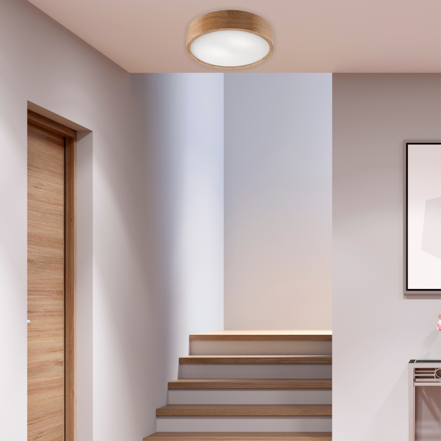 Brilagi - LED RGBW ściemnialna oprawa sufitowa CARVALHO 2xE27/15W/230V 2700-6500K Wi-Fi dąb śr. 37,5 cm