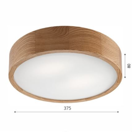 Brilagi - LED RGBW ściemnialna oprawa sufitowa CARVALHO 2xE27/15W/230V 2700-6500K Wi-Fi dąb śr. 37,5 cm