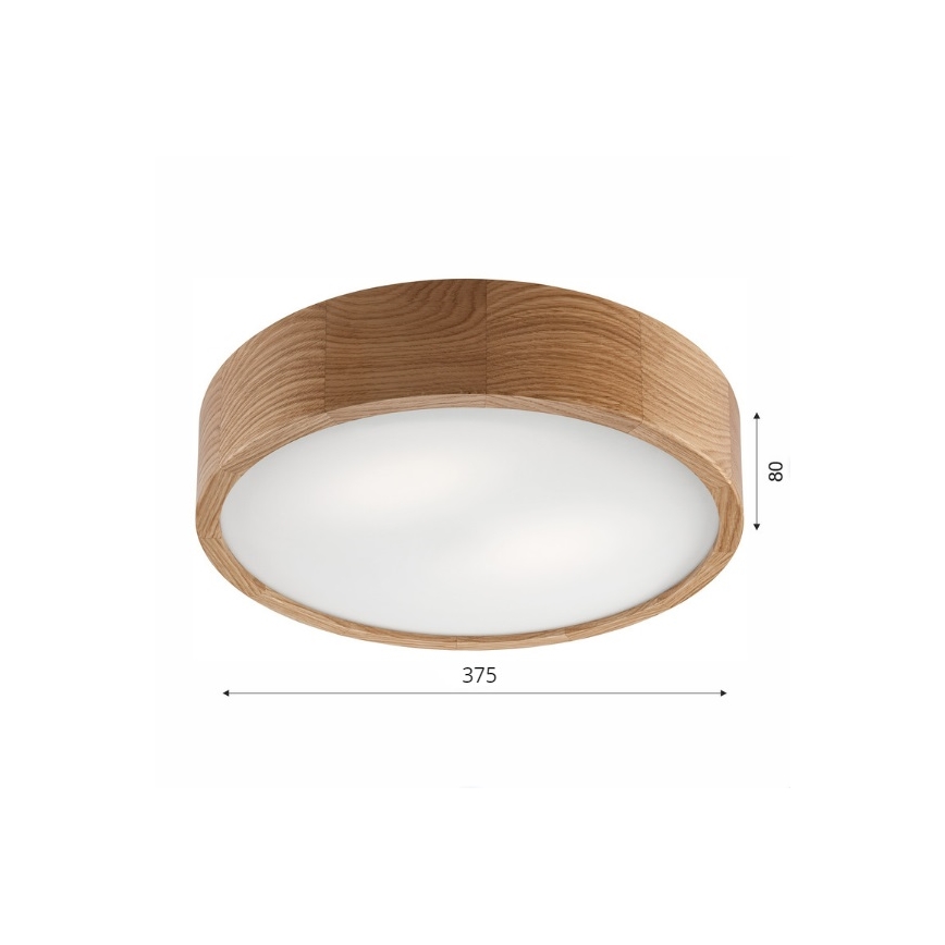 Brilagi - LED RGBW ściemnialna oprawa sufitowa CARVALHO 2xE27/15W/230V 2700-6500K Wi-Fi dąb śr. 37,5 cm