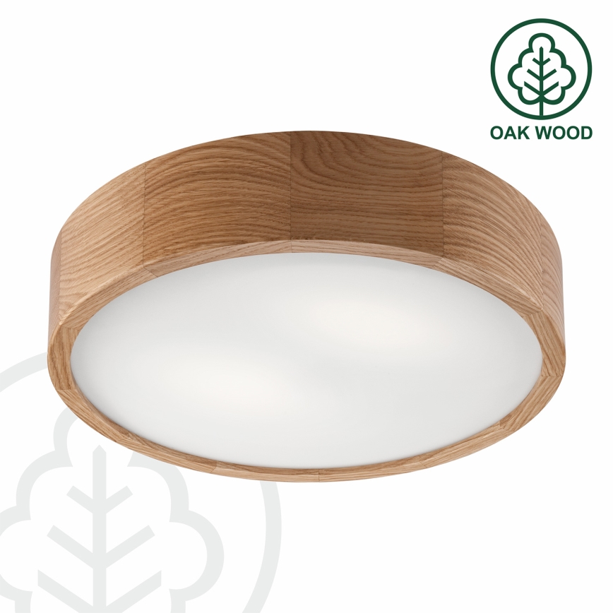 Brilagi - LED RGBW ściemnialna oprawa sufitowa CARVALHO 2xE27/9W/230V 2700-6500K Wi-Fi dąb śr. 37,5 cm