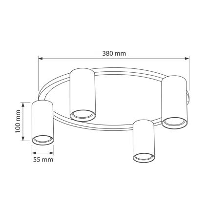 Brilagi - LED RGBW ściemnialna lampa sufitowa SELE 4xGU10/6,5W/230V 2700-6500K beżowa