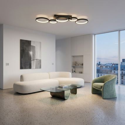 Brilagi - Ściemnialna lampa sufitowa LED RINGO LED/34W/230V 3000-6000K 28x84 cm czarna + pilot zdalnego sterowania