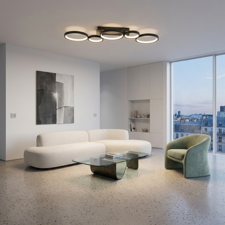 Brilagi - Ściemnialna lampa sufitowa LED RINGO LED/34W/230V 3000-6000K 28x84 cm czarna + pilot zdalnego sterowania