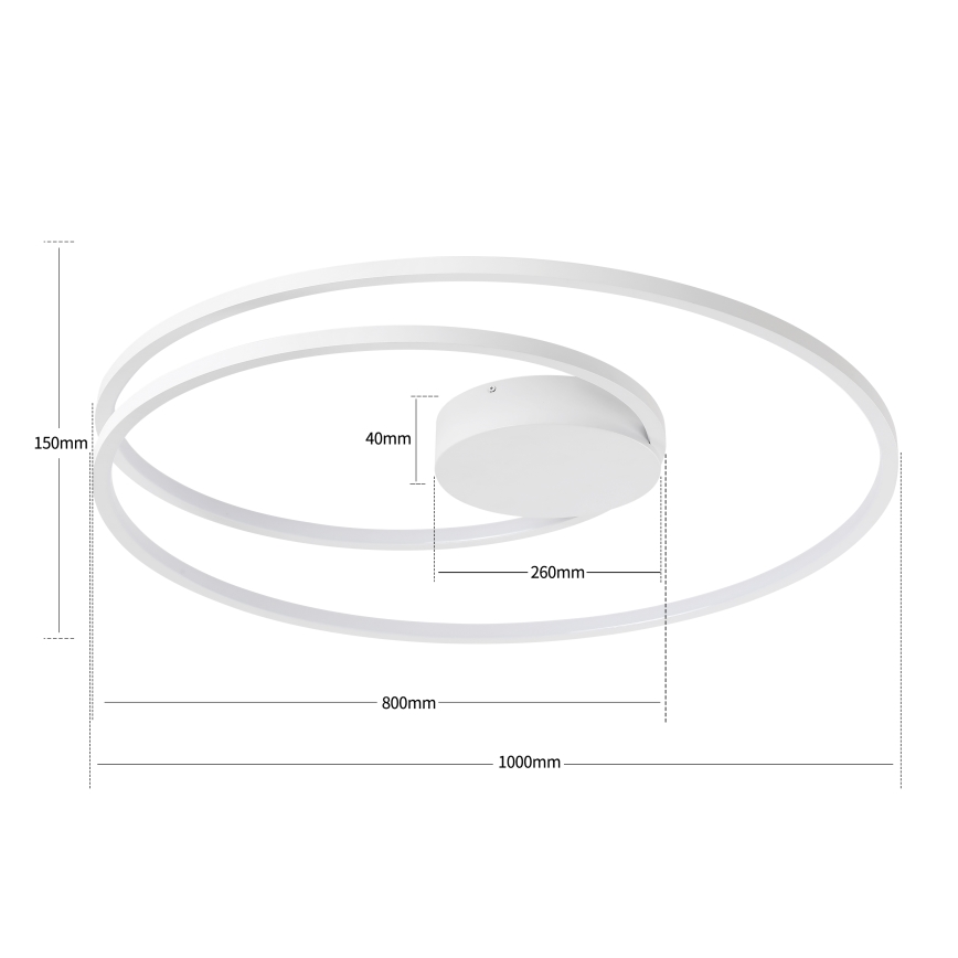 Brilagi - LED ściemnialna oprawa sufitowa TWISTER LED/105W/230V 3000-6000K śr. 100 cm biała + pilot zdalnego sterowania