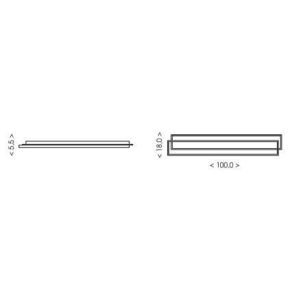 Brilagi - Ściemniаlna oprawa sufitowa LED OUTLINE LED/90W/230V 3000-6000K 18x100 cm biała/czarna + pilot zdalnego sterowania