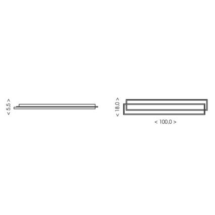 Brilagi - Ściemniаlna oprawa sufitowa LED OUTLINE LED/90W/230V 3000-6000K 18x100 cm biała/czarna + pilot zdalnego sterowania