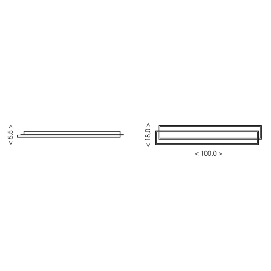 Brilagi - Ściemniаlna oprawa sufitowa LED OUTLINE LED/90W/230V 3000-6000K 18x100 cm biała/czarna + pilot zdalnego sterowania