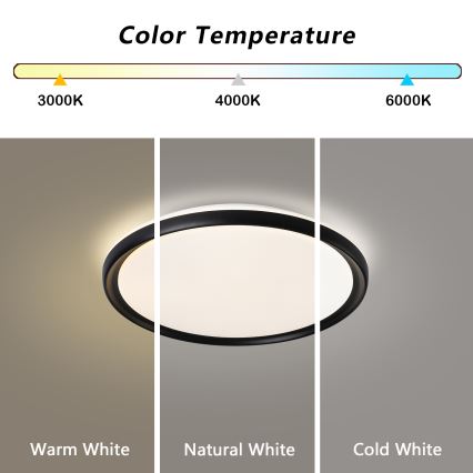 Brilagi - LED Ściemnialna lampa sufitowa RIVO LED/72W/230V 3000-6000K czarna śr. 50 cm + pilot zdalnego sterowania