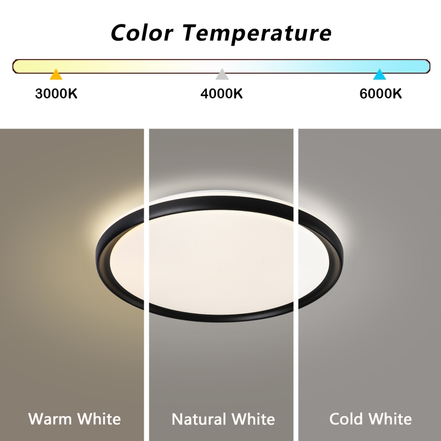 Brilagi - LED Ściemnialna lampa sufitowa RIVO LED/72W/230V 3000-6000K czarna śr. 50 cm + pilot zdalnego sterowania