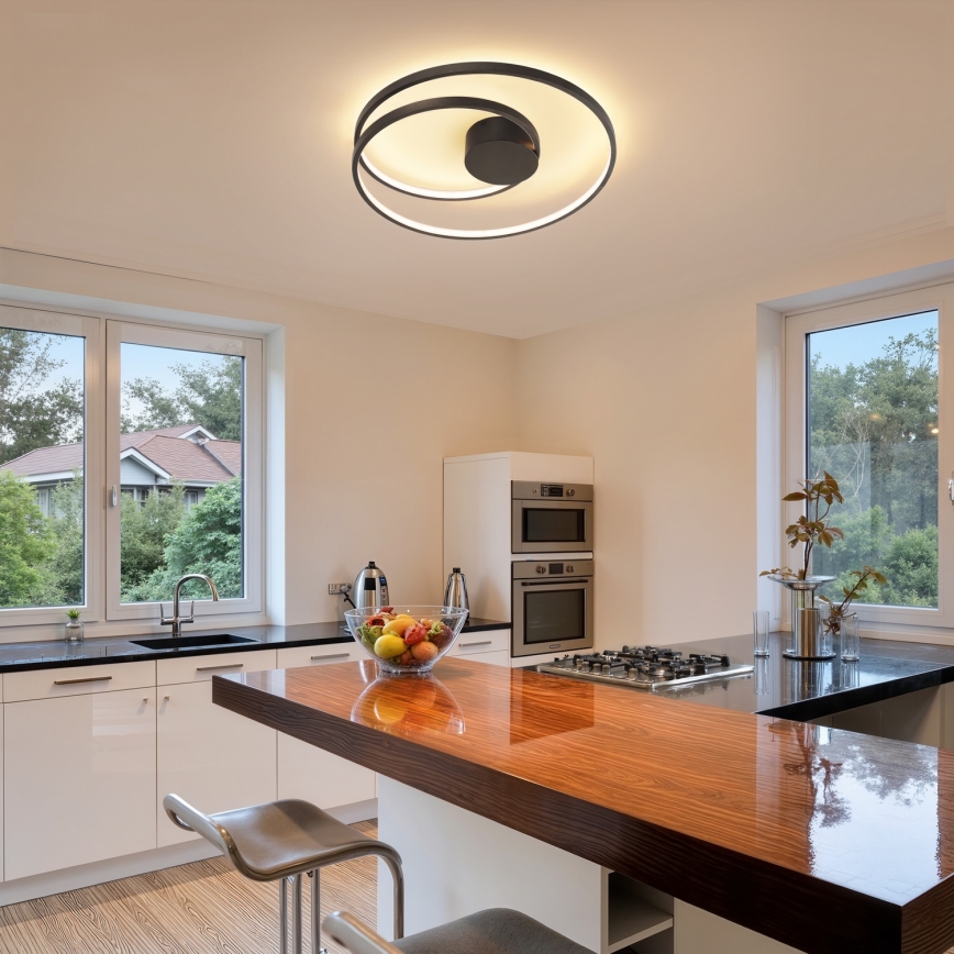 Brilagi - ściemnialna oprawa sufitowa LED TWISTER LED/48W/230V 3000–6000K średnica 50 cm czarna + pilot