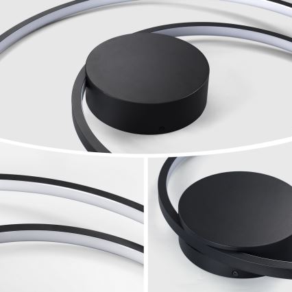 Brilagi - ściemnialna oprawa sufitowa LED TWISTER LED/48W/230V 3000–6000K średnica 50 cm czarna + pilot