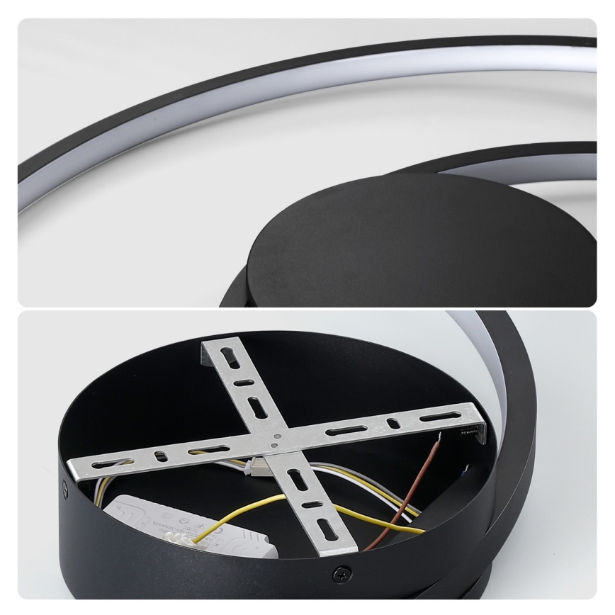 Brilagi - ściemnialna oprawa sufitowa LED TWISTER LED/48W/230V 3000–6000K średnica 50 cm czarna + pilot