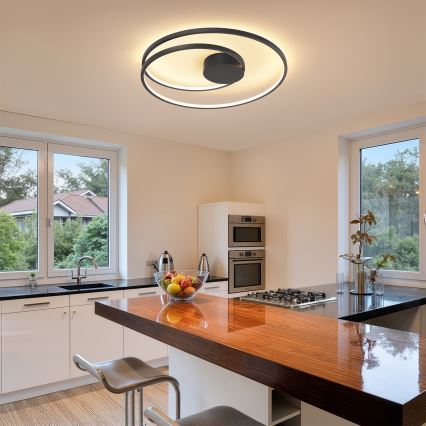 Brilagi - ściemnialna lampa sufitowa LED TWISTER LED/75W/230V 3000-6000K śr. 70 cm czarna + pilot zdalnego sterowania