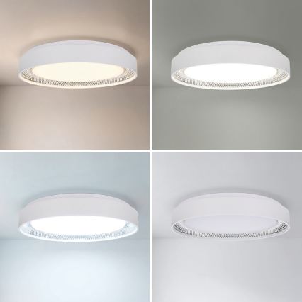 Brilagi - Ściemnialna lampa sufitowa WALDO LED/48W/230V 3000-6500K Ø 40 cm biała/srebrna + pilot zdalnego sterowania