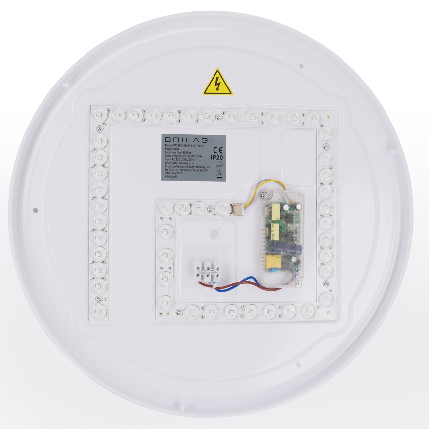 Brilagi - Ściemnialna lampa sufitowa WALDO LED/48W/230V 3000-6500K Ø 40 cm biała/srebrna + pilot zdalnego sterowania