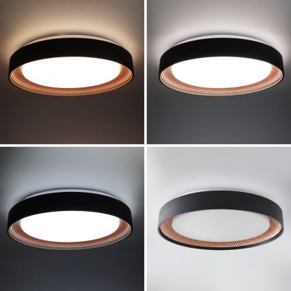 Brilagi - Ściemnialna oprawa sufitowa LED WALDO LED/48W/230V 3000-6500K śr. 40 cm czarna/złota + pilot zdalnego sterowania