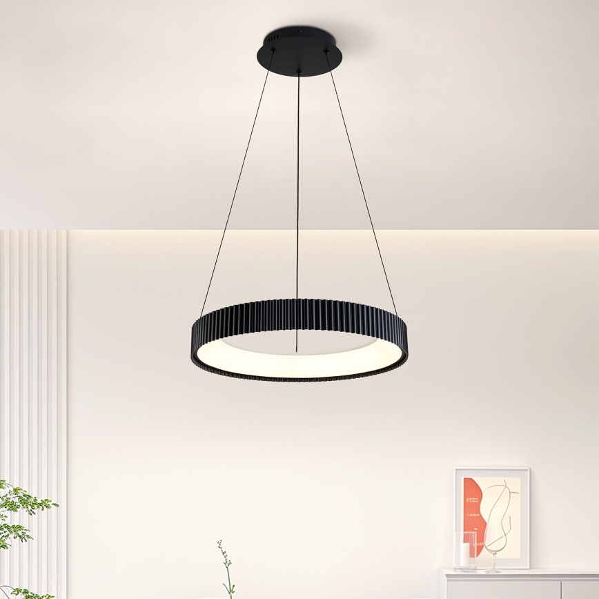 Brilagi - ściemnialna lampa wisząca na lince FALCON MODERN LED/30W/230V 3000-6500K średnica 40 cm czarna + zdalne sterowanie