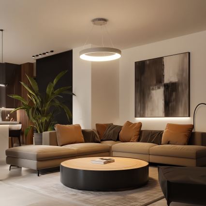 BRILAGI - LED ściemnialny żyrandol wiszący na linkach FALCON II LED/99W/230V 3000-6500K Ø 60 cm beżowy + zdalne sterowanie