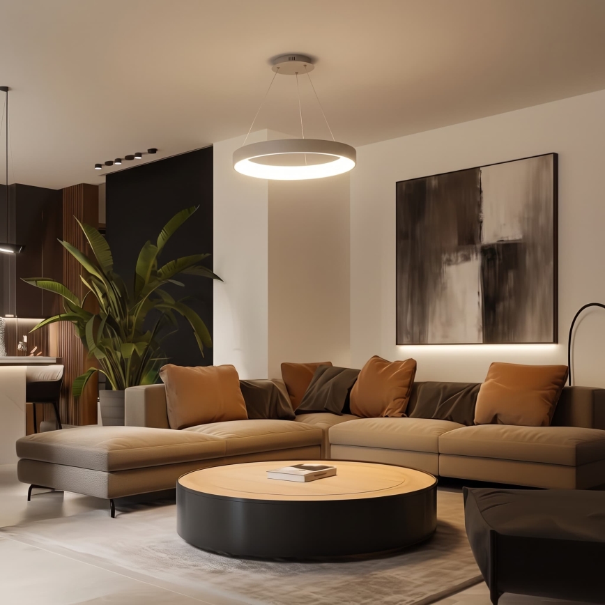 BRILAGI - LED ściemnialny żyrandol wiszący na linkach FALCON II LED/99W/230V 3000-6500K Ø 60 cm beżowy + zdalne sterowanie