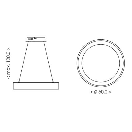 BRILAGI - LED ściemnialny żyrandol wiszący na linkach FALCON II LED/99W/230V 3000-6500K Ø 60 cm beżowy + zdalne sterowanie