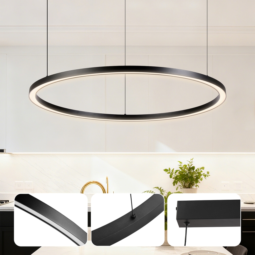 Brilagi - LED ściemnialny żyrandol na linkach PORTOFINO LED/60W/230V 3000-6000K śr. 80 cm czarny + zdalne sterowanie