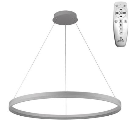 Brilagi - ściemnialna lampa wisząca na lince CIRCLE LED/55W/230V 3000-6500K śr. 80 cm srebrna + pilot zdalnego sterowania