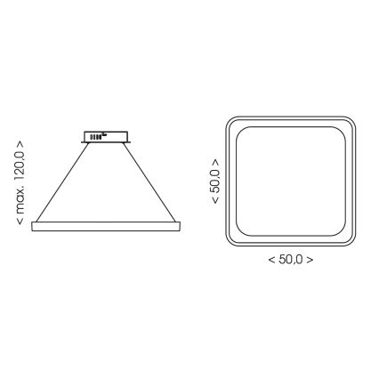 BRILAGI - LED ściemnialna lampa wisząca na linkach FALCON SLIM LED/50W/230V 3000-6500K 50x50 cm beżowa + zdalne sterowanie