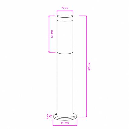 BRILAGI - Lampa zewnętrzna LED ściemniana ELIA 1xE27/6W/230V 2700-6500K IP44 Wi-Fi 100 cm matowy chrom