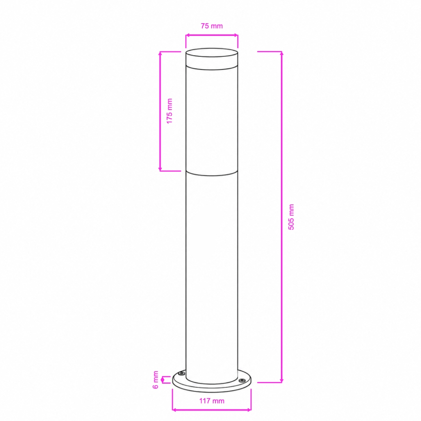 BRILAGI - Lampa zewnętrzna LED ściemniana ELIA 1xE27/6W/230V 2700-6500K IP44 Wi-Fi 100 cm matowy chrom
