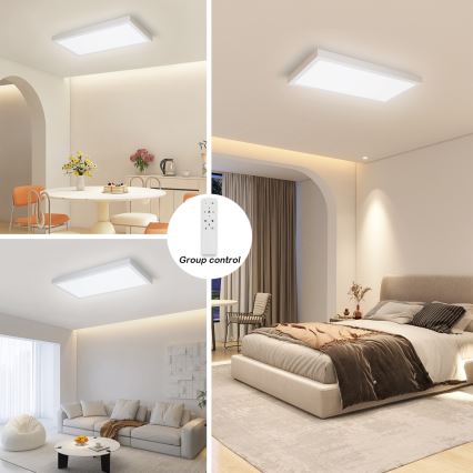 Brilagi - LED ściemnialna lampa sufitowa do łazienki FRAME SMART LED/30W/230V 30x60 cm 3000-6000K IP44 biała + pilot zdalnego sterowania
