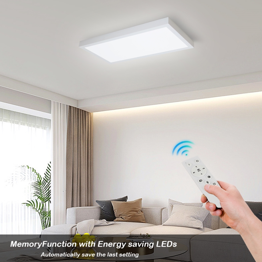 Brilagi - LED ściemnialna lampa sufitowa do łazienki FRAME SMART LED/30W/230V 30x60 cm 3000-6000K IP44 biała + pilot zdalnego sterowania