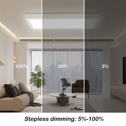 Brilagi - LED ściemnialna lampa sufitowa do łazienki FRAME SMART LED/30W/230V 30x60 cm 3000-6000K IP44 biała + pilot zdalnego sterowania