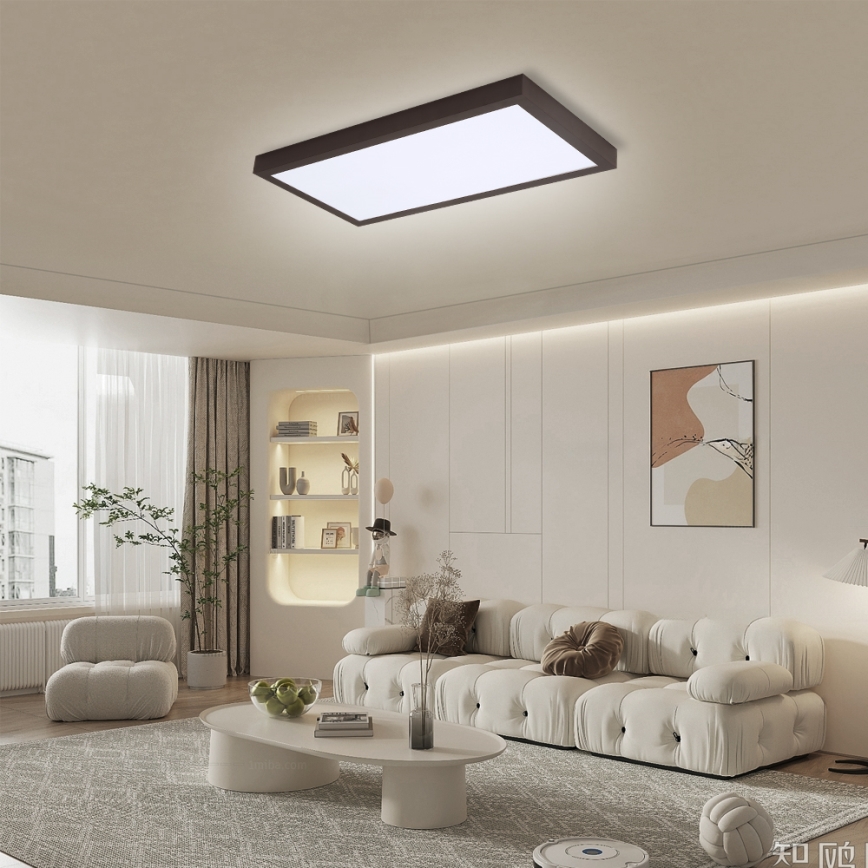 Brilagi - ściemnialny plafon łazienkowy FRAME SMART LED/30W/230V 30x60 cm 3000-6000K IP44 czarny + pilot zdalnego sterowania