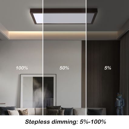 Brilagi - ściemnialny plafon łazienkowy FRAME SMART LED/30W/230V 30x60 cm 3000-6000K IP44 czarny + pilot zdalnego sterowania