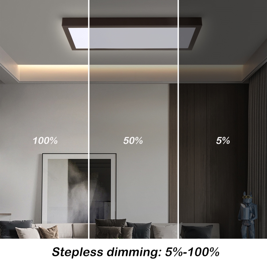 Brilagi - ściemnialny plafon łazienkowy FRAME SMART LED/30W/230V 30x60 cm 3000-6000K IP44 czarny + pilot zdalnego sterowania