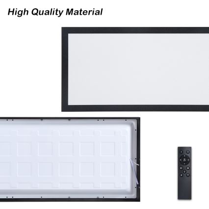 Brilagi - ściemnialny plafon łazienkowy FRAME SMART LED/30W/230V 30x60 cm 3000-6000K IP44 czarny + pilot zdalnego sterowania